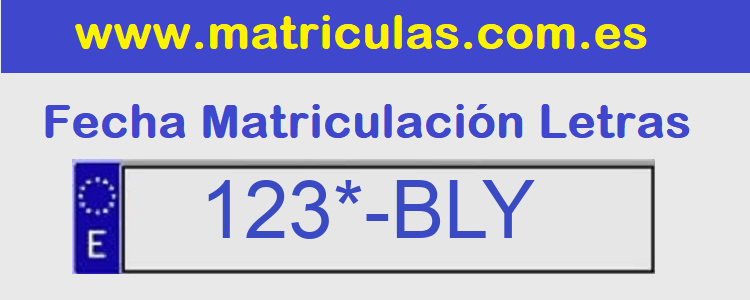 Matricula **** BLY