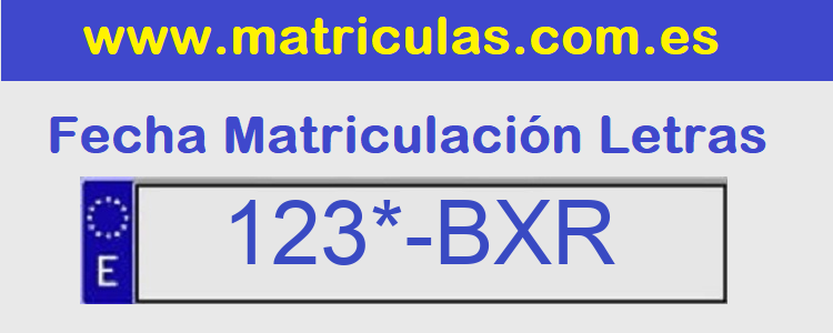 Matricula **** BXR