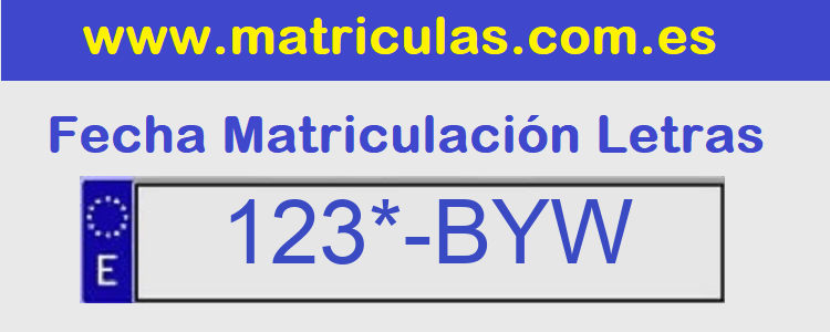 Matricula **** BYW