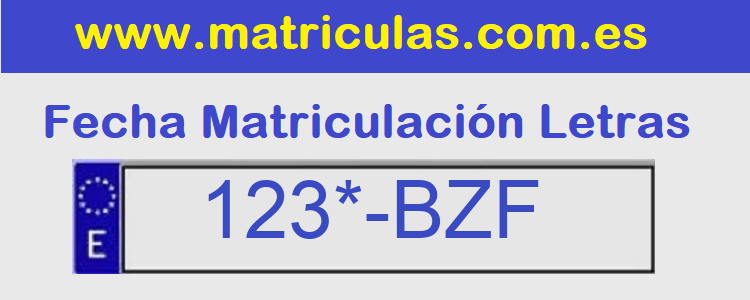 Matricula **** BZF