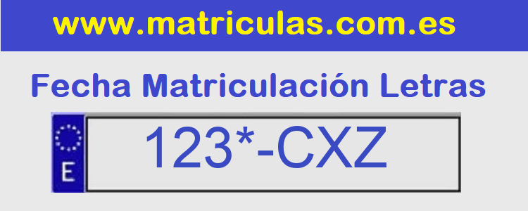 Matricula **** CXZ