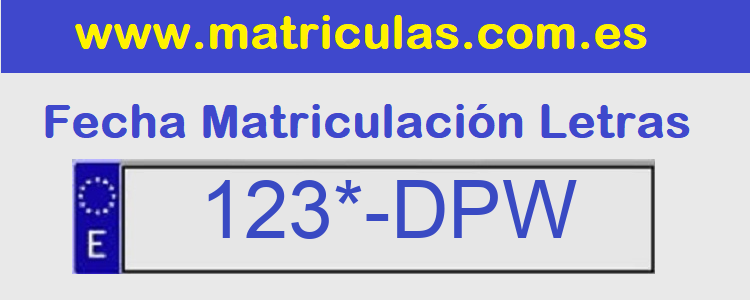 Matricula **** DPW