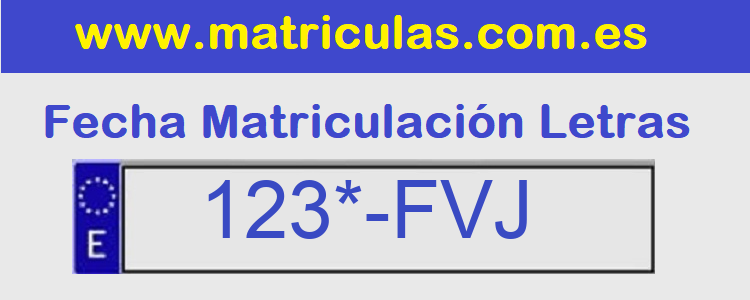 Matricula **** FVJ