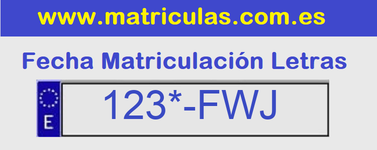 Matricula **** FWJ