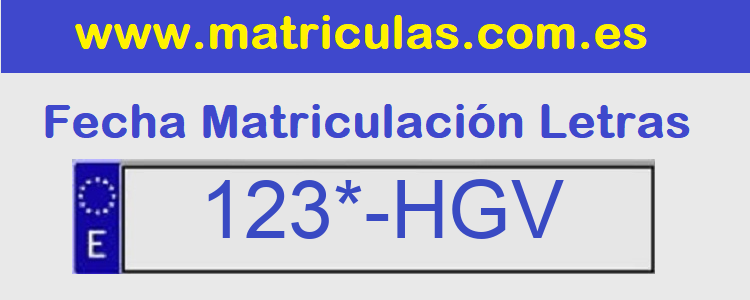 Matricula **** HGV