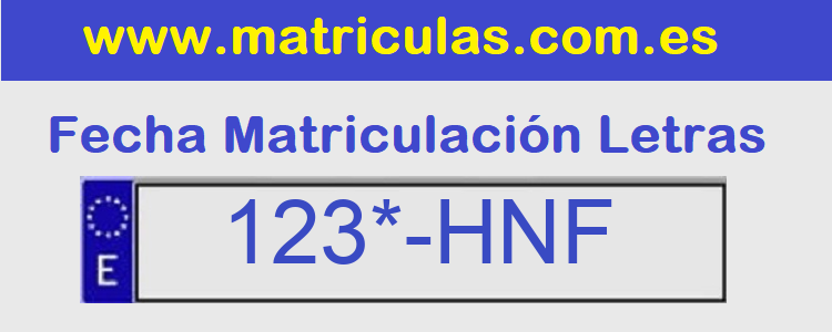 Matricula **** HNF