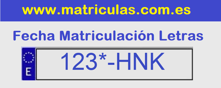 Matricula **** HNK