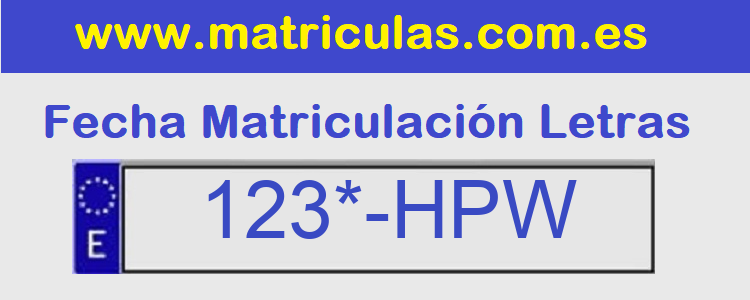 Matricula **** HPW