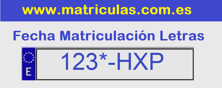 Matricula **** HXP