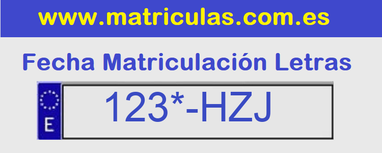 Matricula **** HZJ
