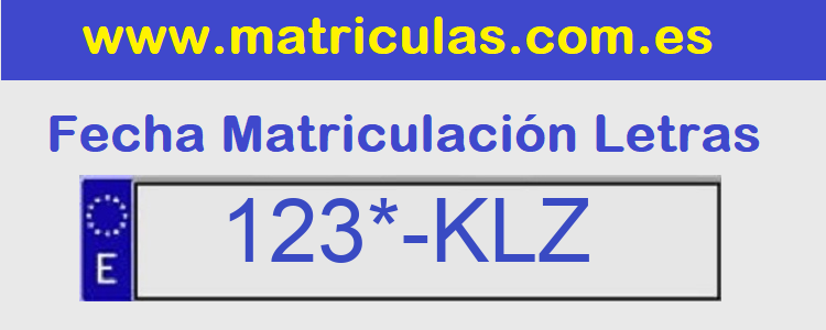 Matricula **** KLZ