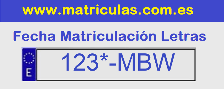Matricula **** MBW