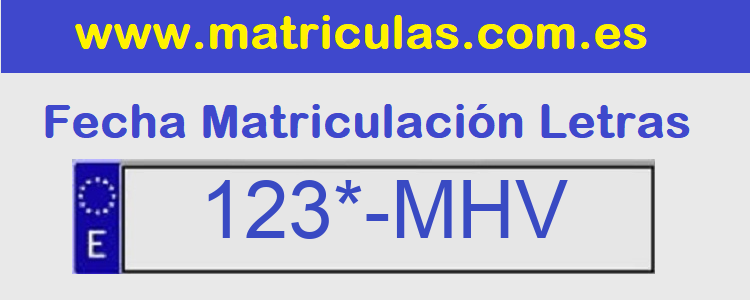 Matricula **** MHV