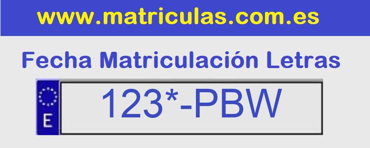Matricula **** PBW