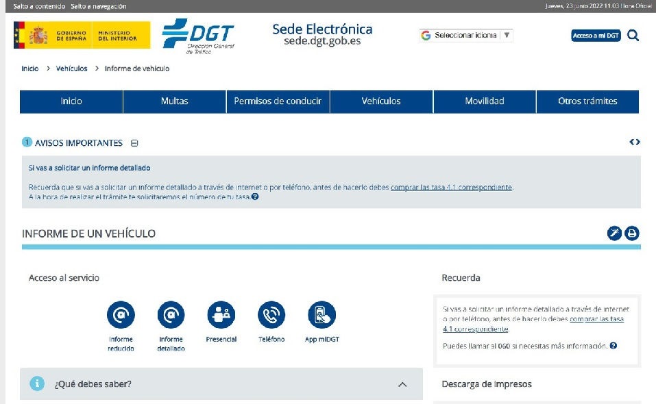 Información que se Obtiene con el número de matricula de un coche.